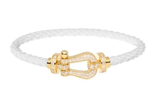 Bracelet Mousqueton Or et Diamants - Bracelet Fred en Or rose et Acier